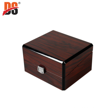 DS Wooden Black Edge High Gloss Band Hardware Front Buckle Wristwatch Gift Box